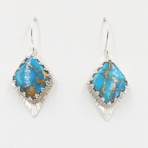 Click to view detail for DKC-1183 Earrings, Mohave Copper Turquoise $90